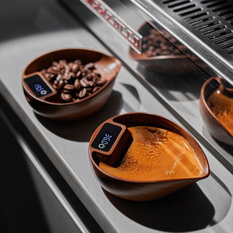 Electronic Walnut Coffee Scale With Leaf Shade