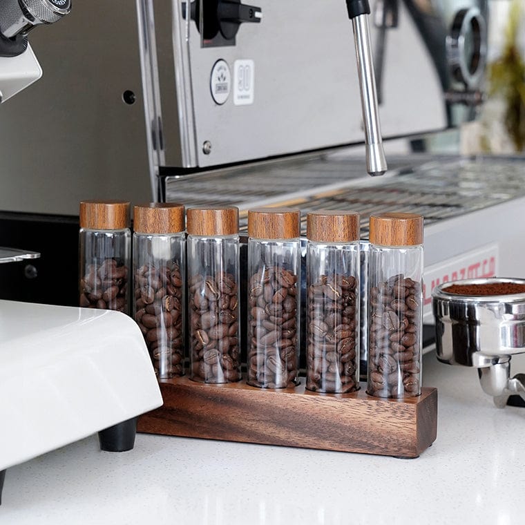 Coffee Beans Storage Container Tube Glass Display Rack