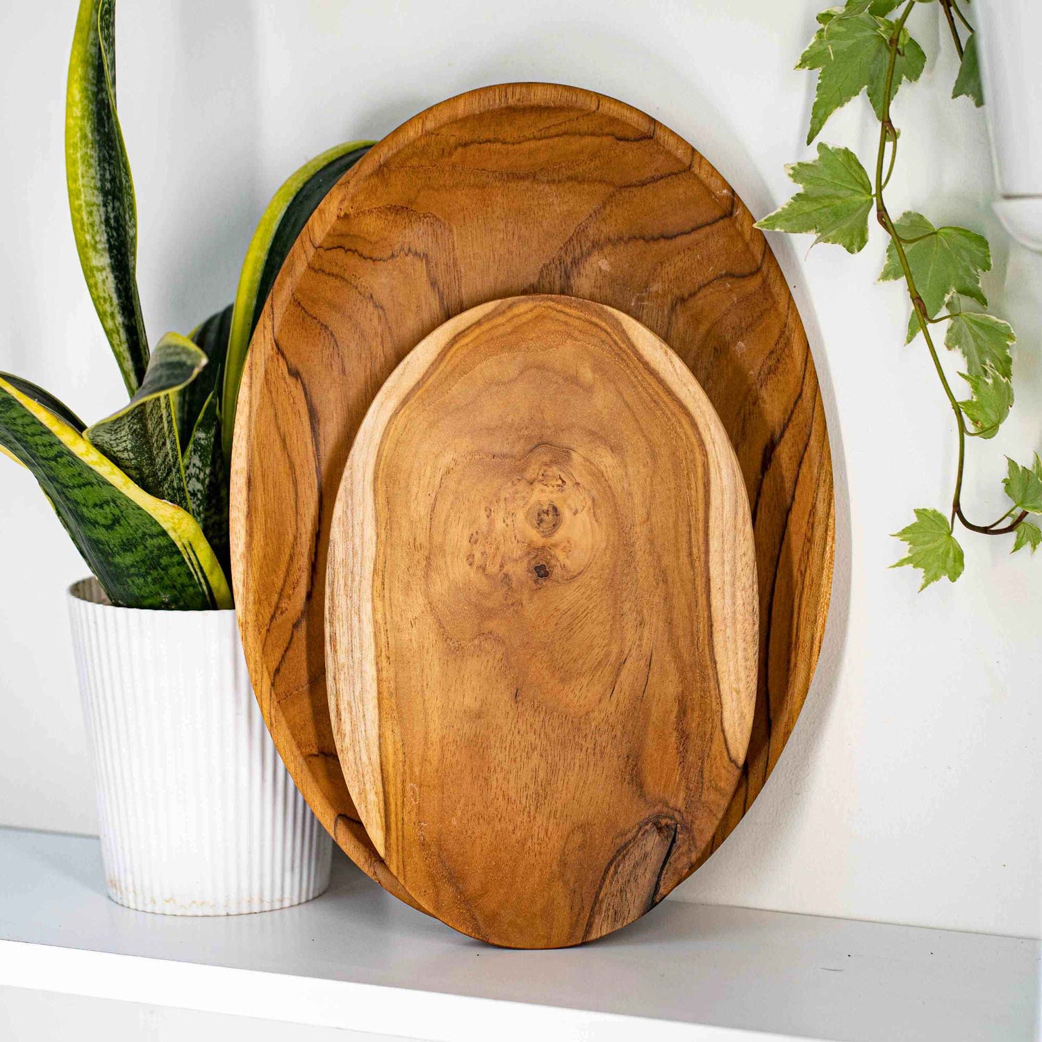 Oval Teak Wood Plate - Large