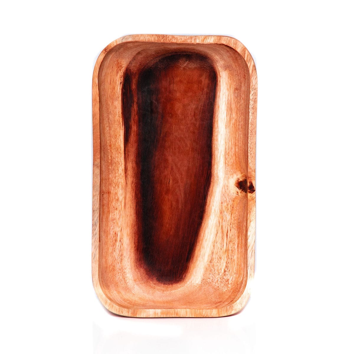 Rectangular Acacia Wood Low Salad Serving Bowl