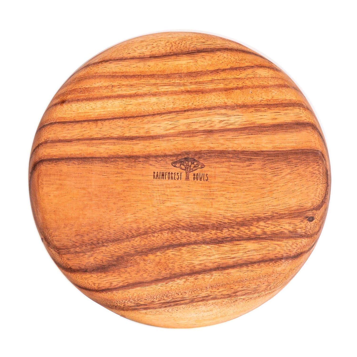 Round Classic Acacia Wood Dinner Plate