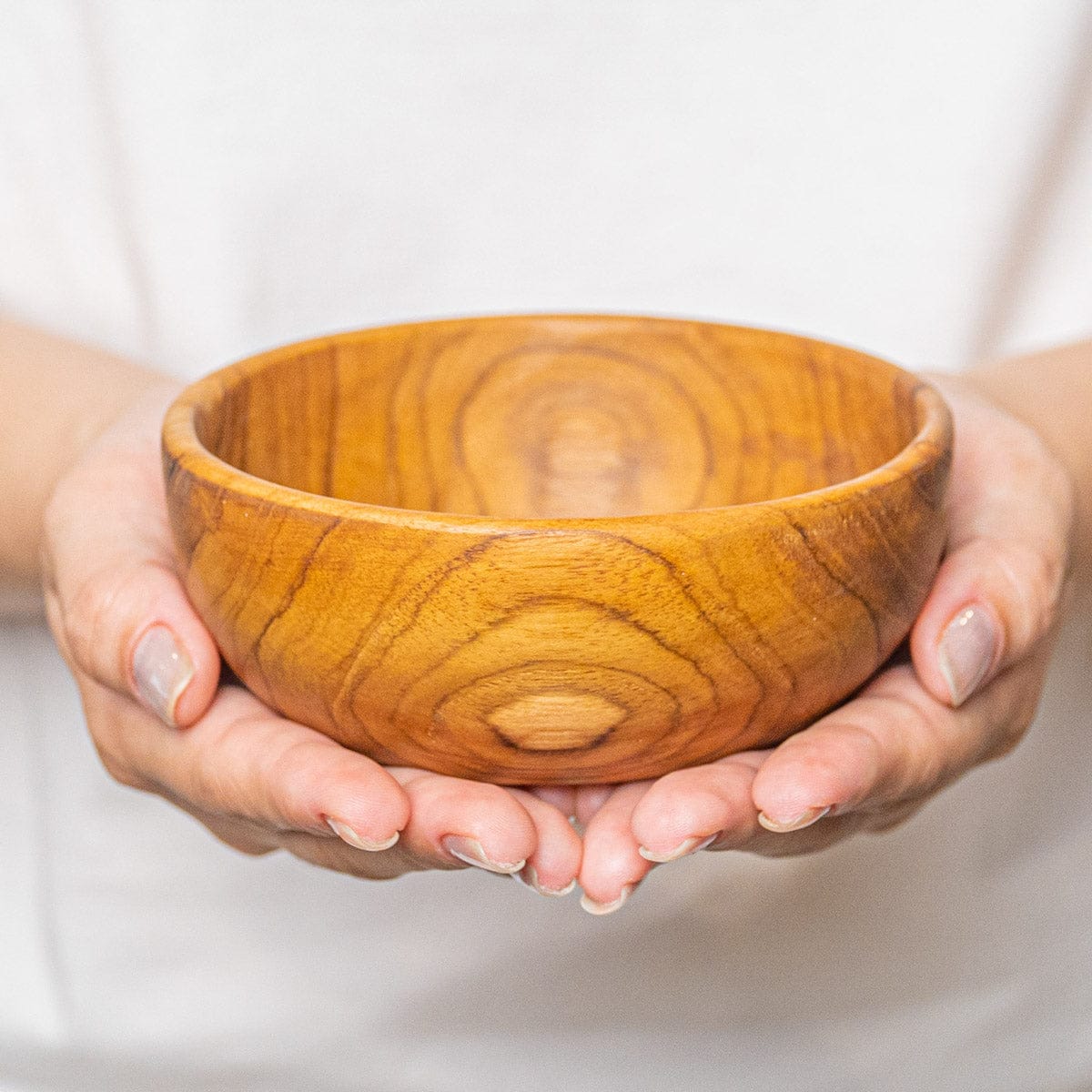 Round Teak Wood Appetizer Bowl