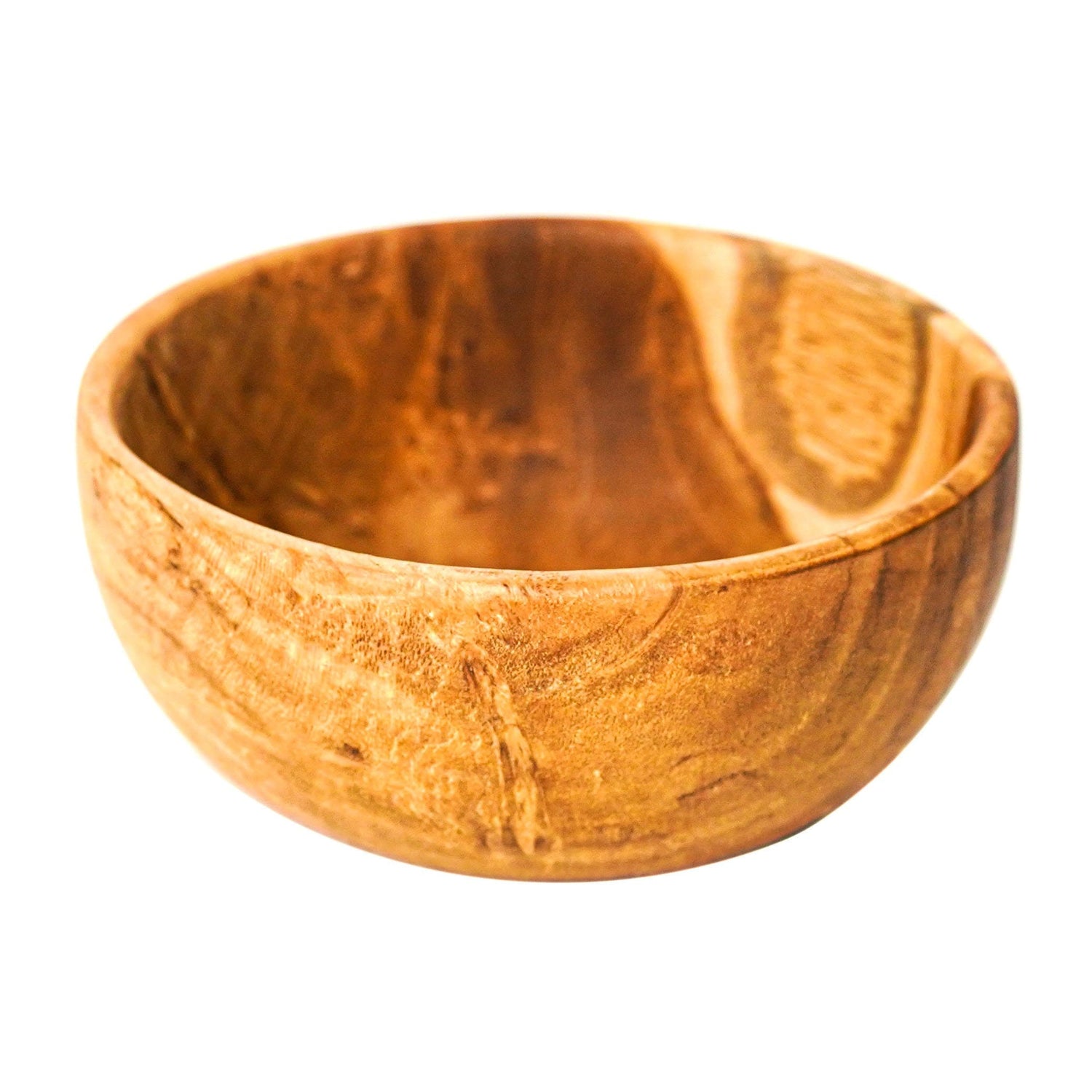 Round Teak Wood Mini Dipping Bowl