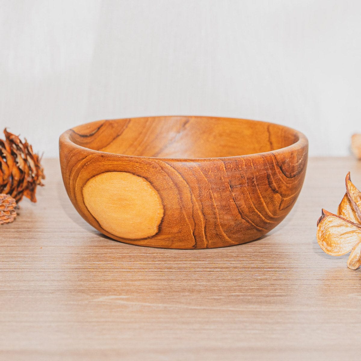 Round Teak Wood Side Dish Bowl