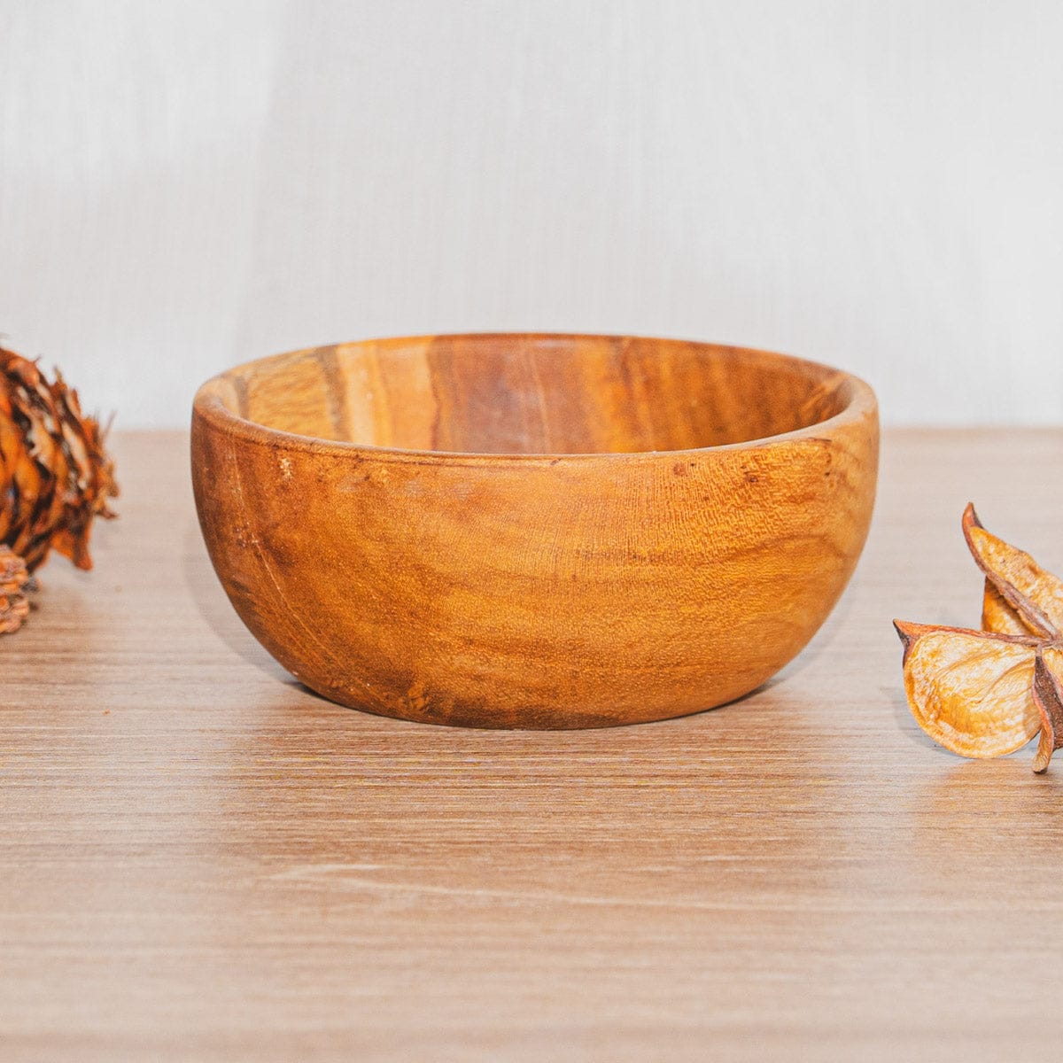 Round Teak Wood Mini Dipping Bowl