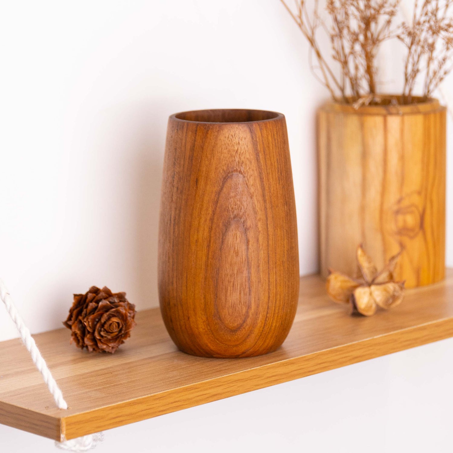 Rounded Teak Wood Cup - Regular