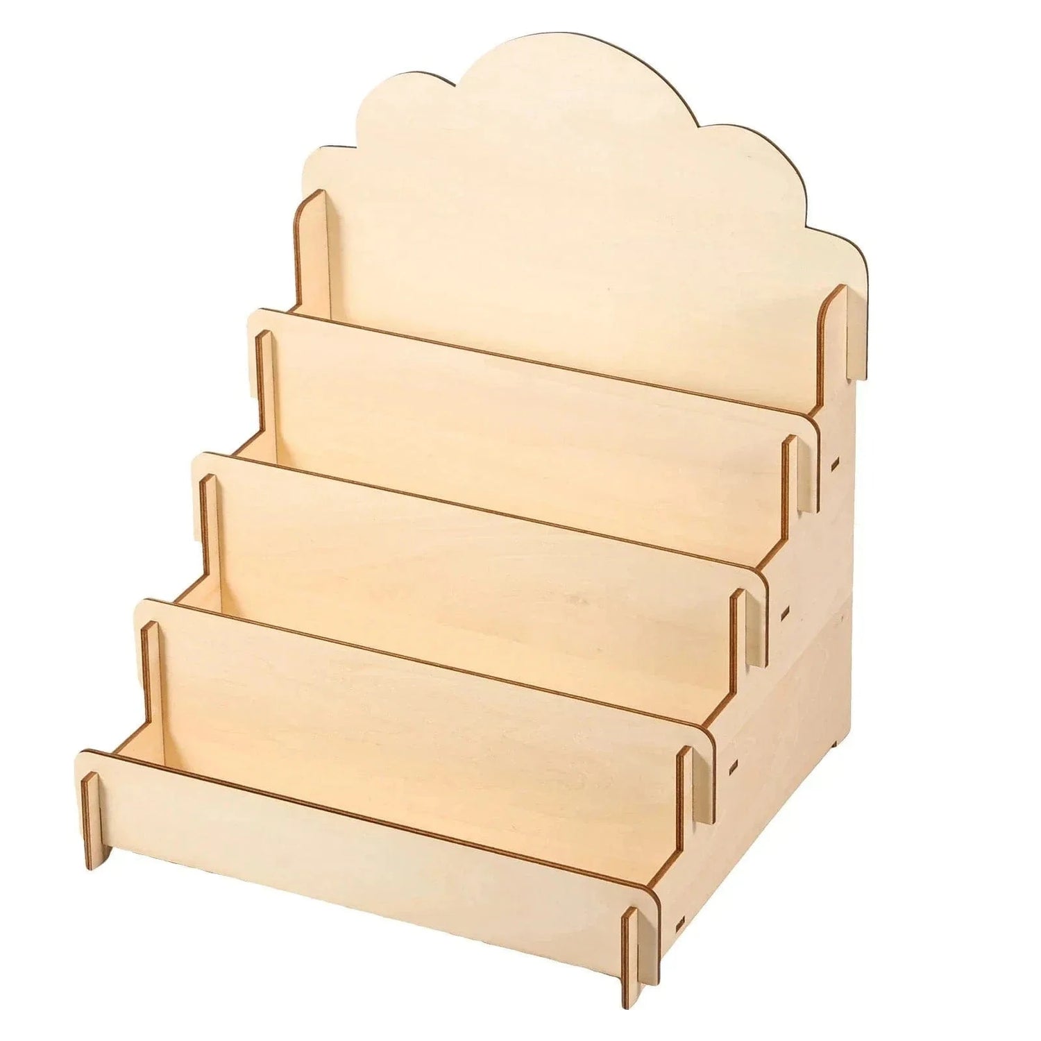 4-Layer Wooden Card Display Rack – Removable Multi-Tier Organizer Stand
