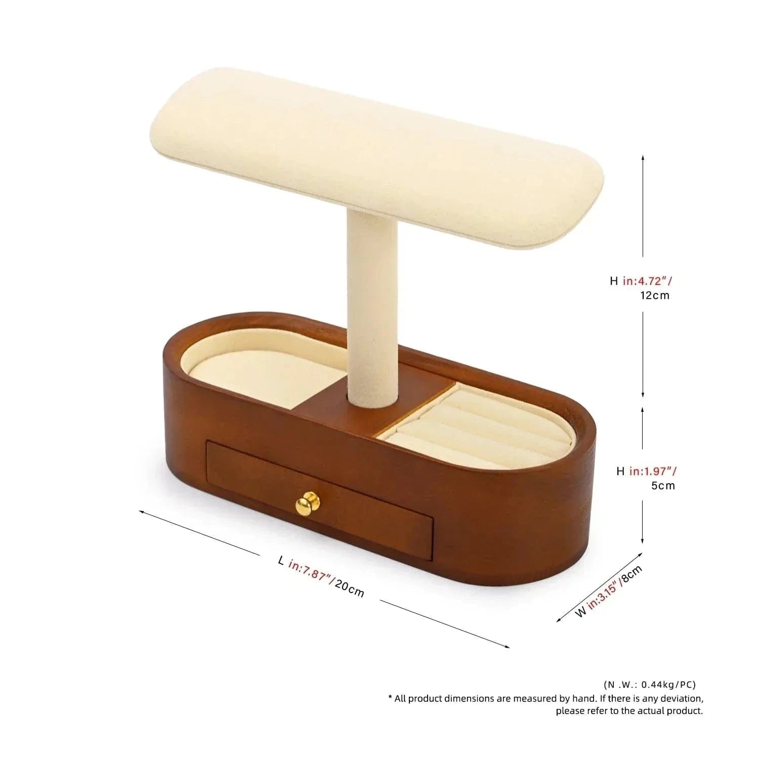 Solid Wood Watch Display Stand – T-Bar Jewelry Organizer for Men & Women