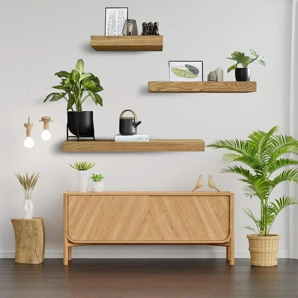 Wooden Wall Shelf with Hidden Compartment – Secret Storage Rack