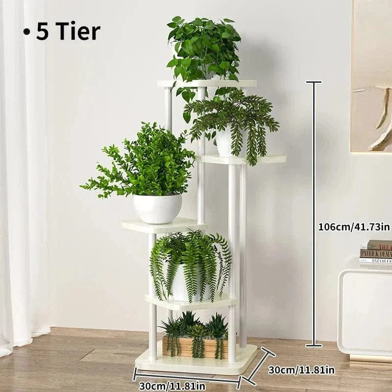 Wooden Plant Stand – 5/6/8-Tier Flower Shelf Rack for Pots & Garden Decor