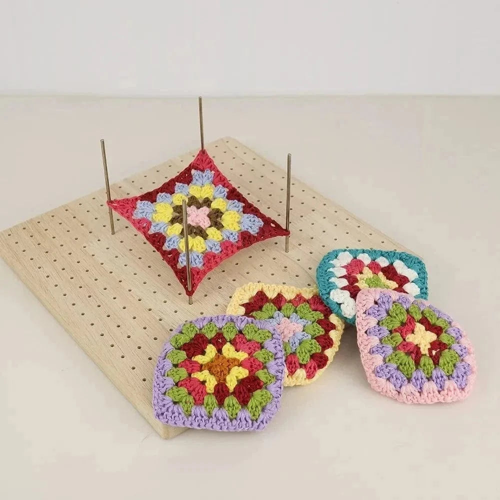 Wooden Crochet Blocking Board – Knitting & Granny Square Project Tool