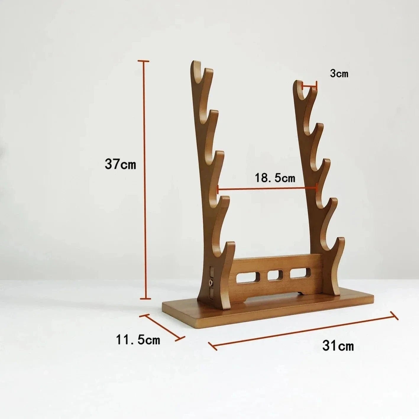 Wooden Katana Sword Holder Stand – 5-Tier Weapon Display Rack