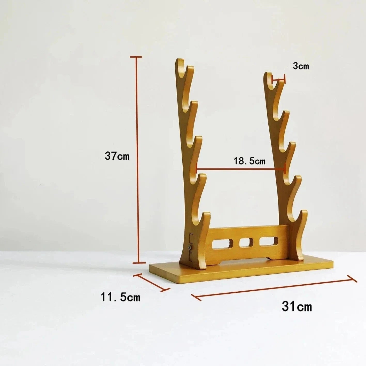 Wooden Katana Sword Holder Stand – 5-Tier Weapon Display Rack