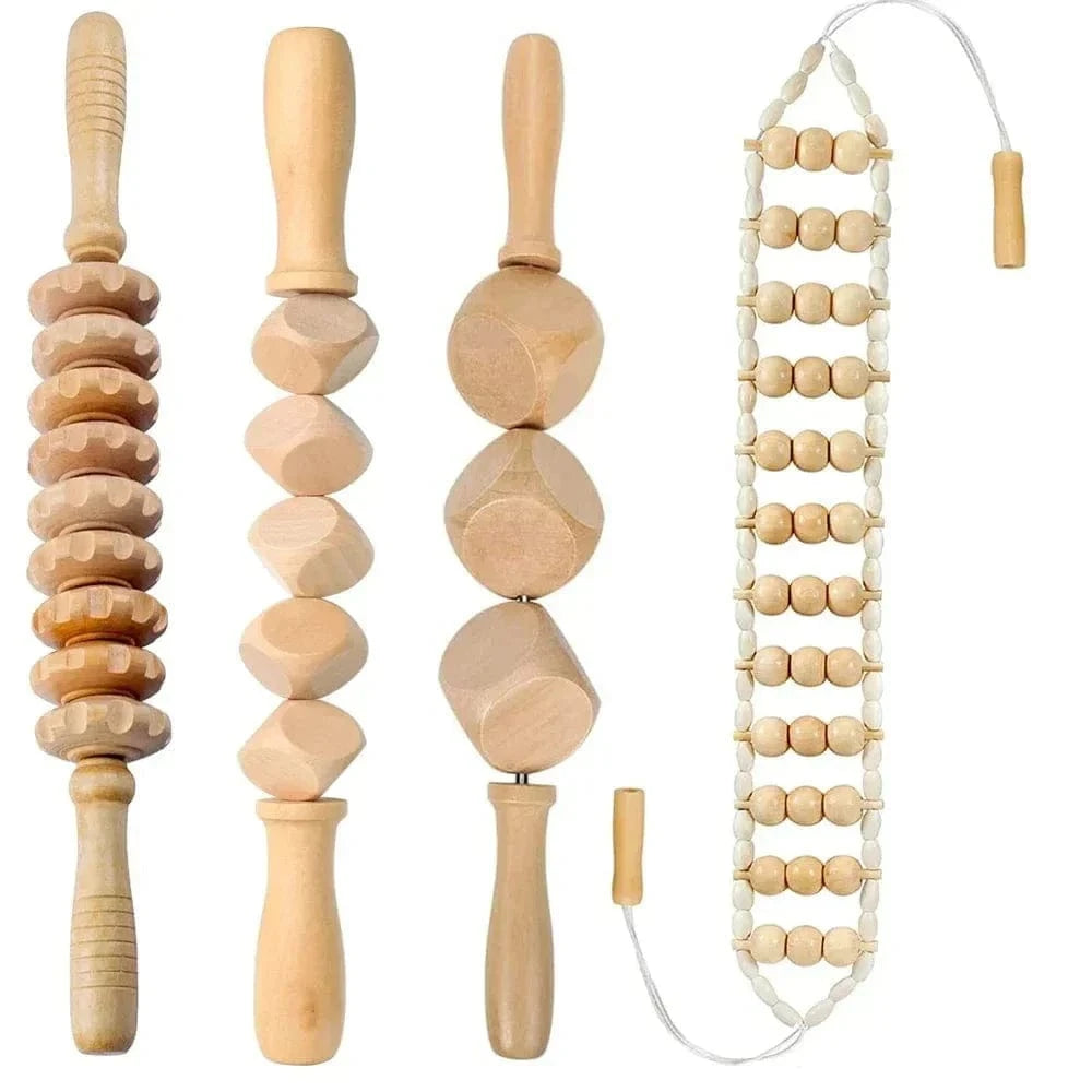 2/4/6/8PCSWooden Body Massager Set – Beech Wood Tools for Relaxation & Muscle Relief