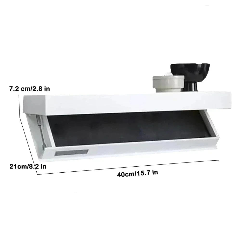 Wooden Wall Shelf with Hidden Compartment – Secret Storage Rack