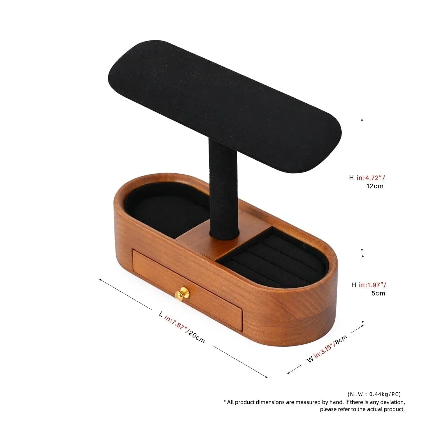 Solid Wood Watch Display Stand – T-Bar Jewelry Organizer for Men & Women