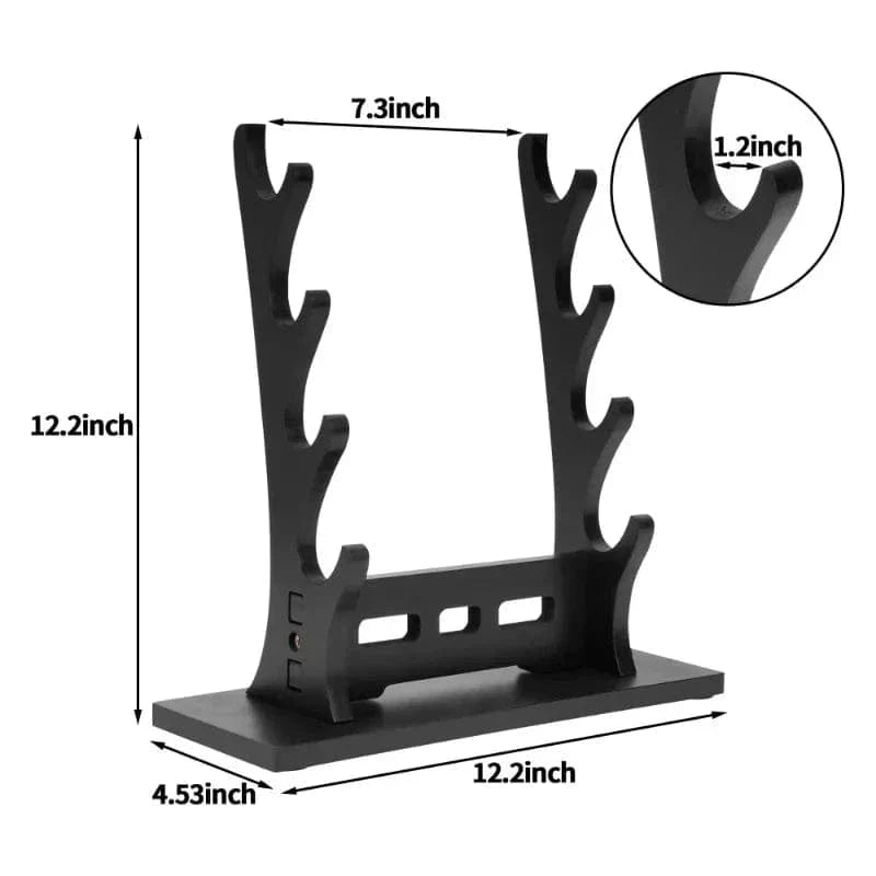 Wooden Katana Sword Holder Stand – 5-Tier Weapon Display Rack