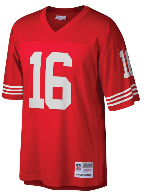 Mens San Francisco 49ers Joe Montana Mitchell & Ness Scarlet Retired Player Vintage Jersey
