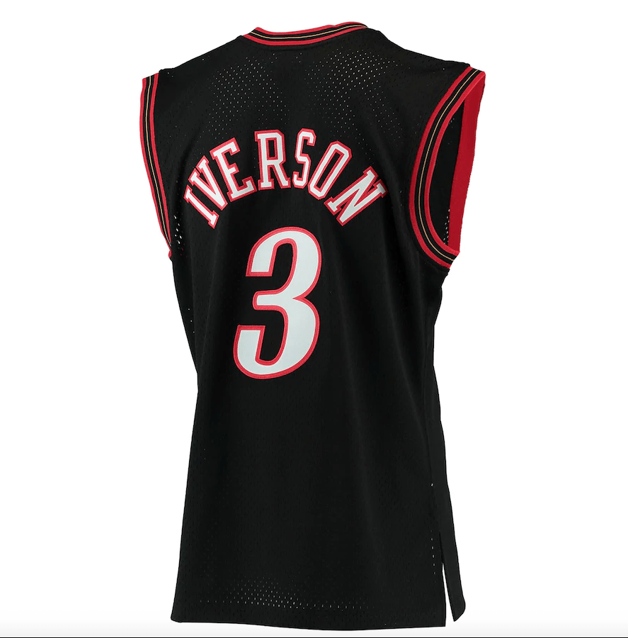 Men’s Allen Iverson Philadelphia 76ers 2000-2001 Swingman Black Jersey By Mitchell & Ness