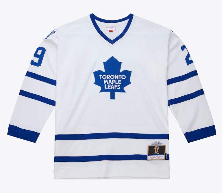 Men's Felix Potvin White Toronto Maple Leafs 1993/94 Power Play Jersey By Mitchell & Ness