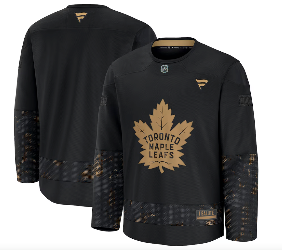 Men's Toronto Maple Leafs Fanatics Black 2024 Military Appreciation Practice Jersey