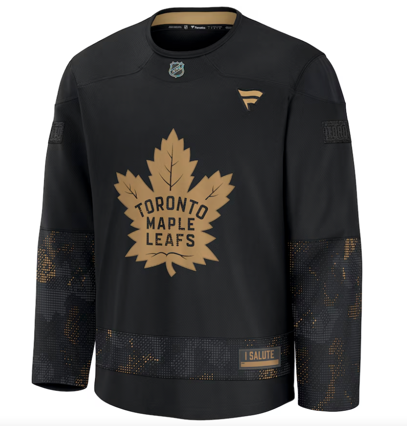 Men's Toronto Maple Leafs Fanatics Black 2024 Military Appreciation Practice Jersey