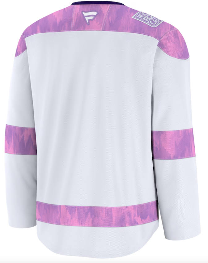 Men's Edmonton Oilers Fanatics White 2024 Hockey Fights Cancer Practice Jersey