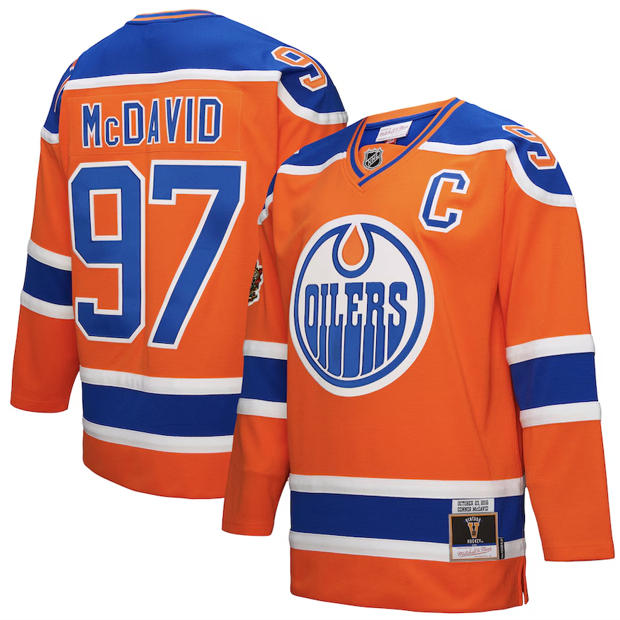Men's Connor McDavid Edmonton Oilers Mitchell & Ness Power Play Jersey - Orange