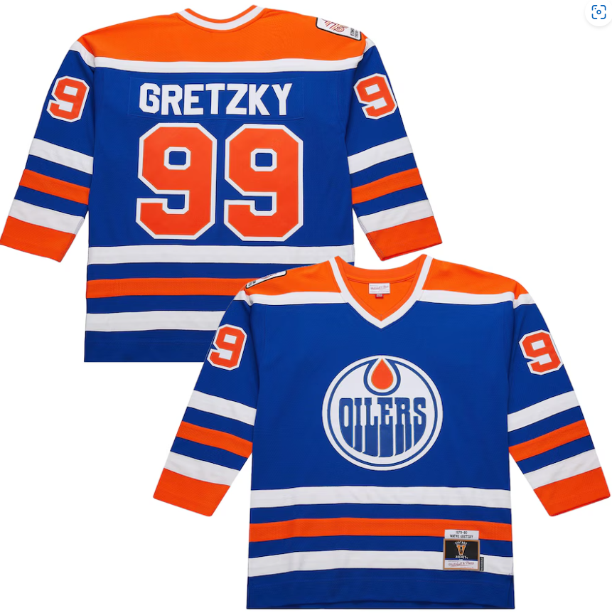 Wayne Gretzky Edmonton Oilers Mitchell & Ness 1979/80 Power Play Throwback Jersey - Royal
