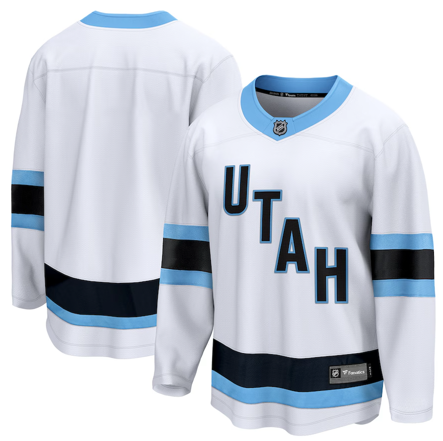 Men's Fanatics White Utah Hockey Club Breakaway Away White Blank Player Jersey