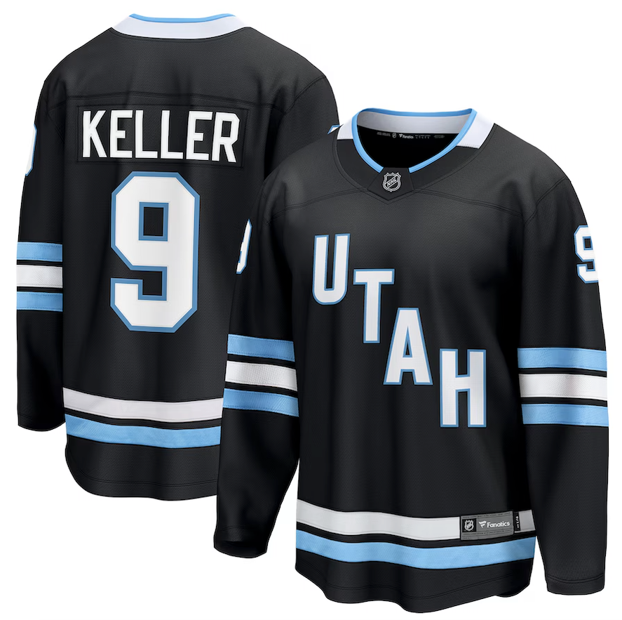 Men's Fanatics Utah Hockey Club Breakaway Home Black Clayton Keller Hockey Jersey