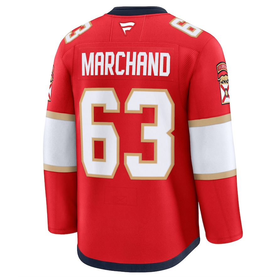 Men's Florida Panthers Fanatics Red Home Premium NHL Hockey Jersey - Brad Marchand