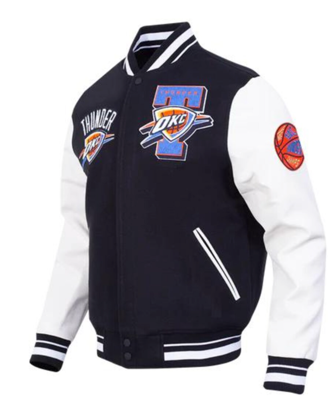 Men's NBA Finals Oklahoma City Thunder 2025 Champions Wool & Vegan Leather Varsity Jacket