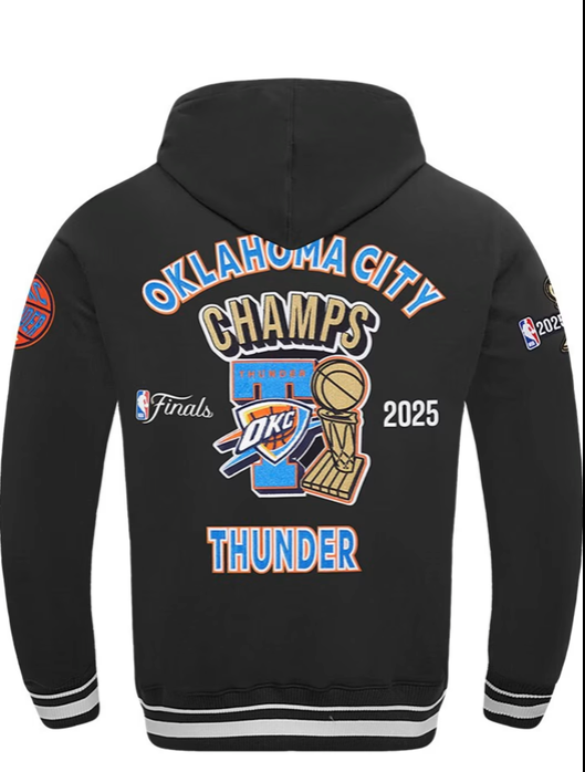 Men's Pro Standard Oklahoma City Thunder Black 2025 Finals Champions Hooded Sweatshirt