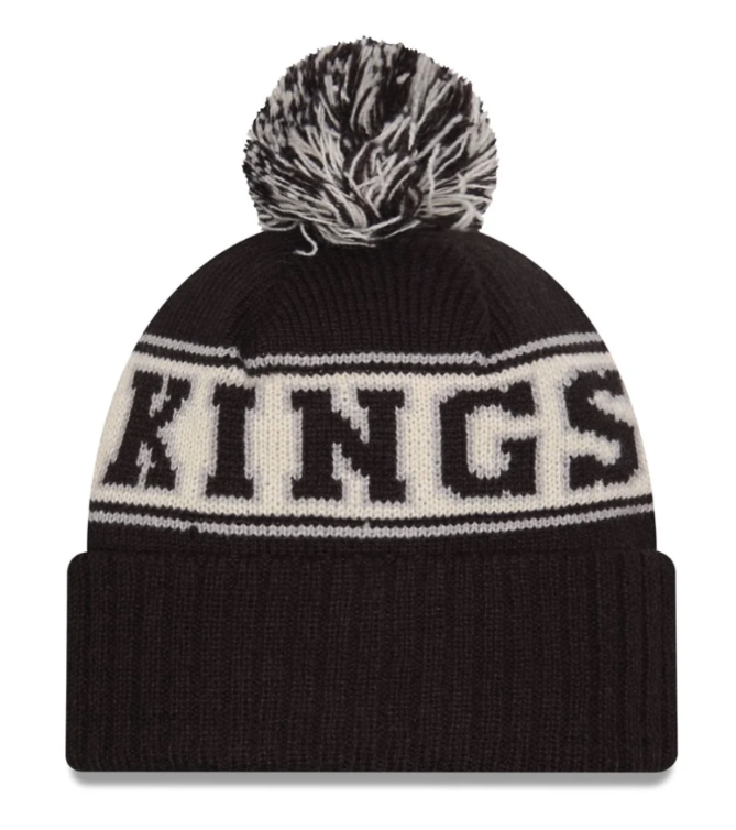 Men's Los Angeles Kings NHL New Era Black Retro Chill Knit Pom Hat