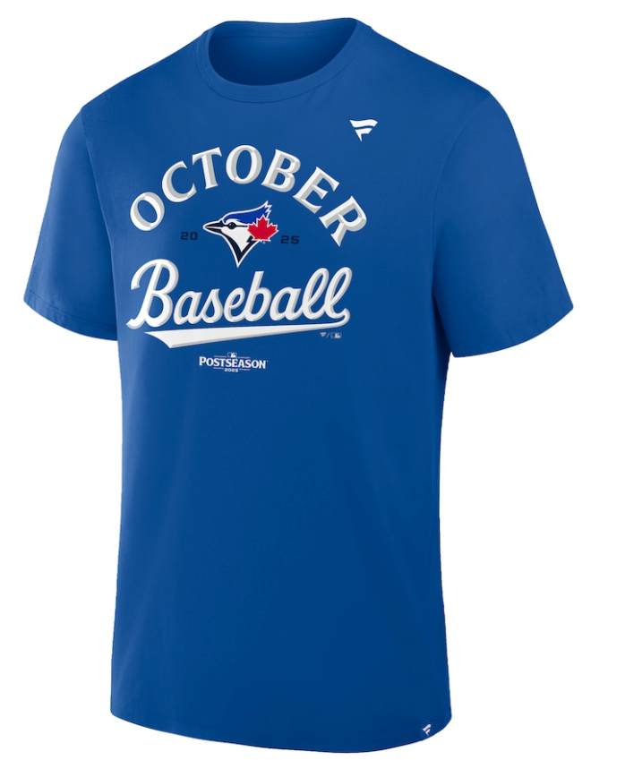 Men's Toronto Blue Jays Fanatics Royal 2025 MLB Postseason Locker Room T-Shirt