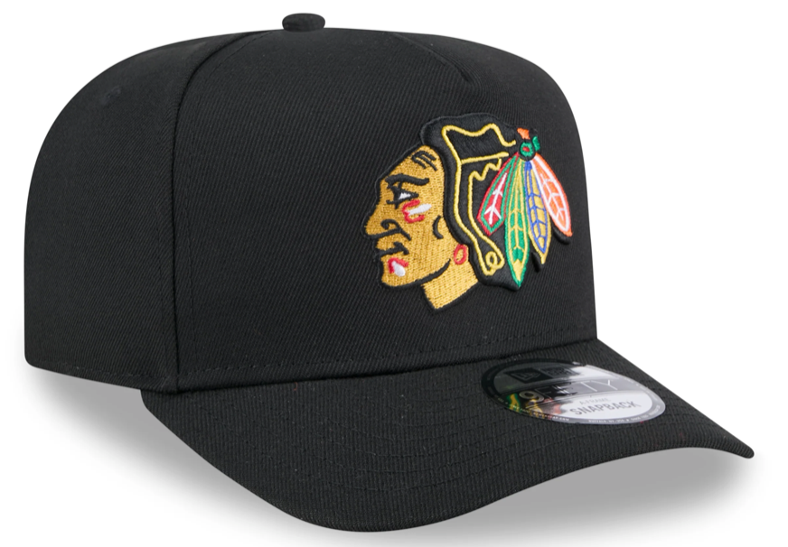 Men’s Chicago Blackhawks New Era 9FIFTY A-Frame Snapback Adjustable Hat – Black