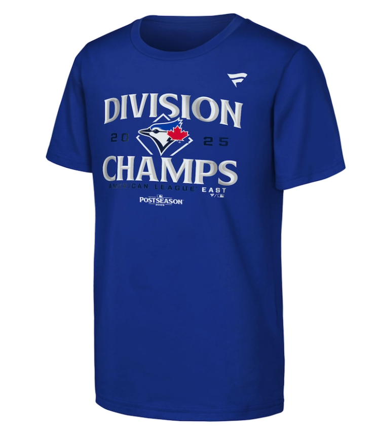 Youth Toronto Blue Jays Fanatics Royal 2025 AL East Division Champions Locker Room T-Shirt