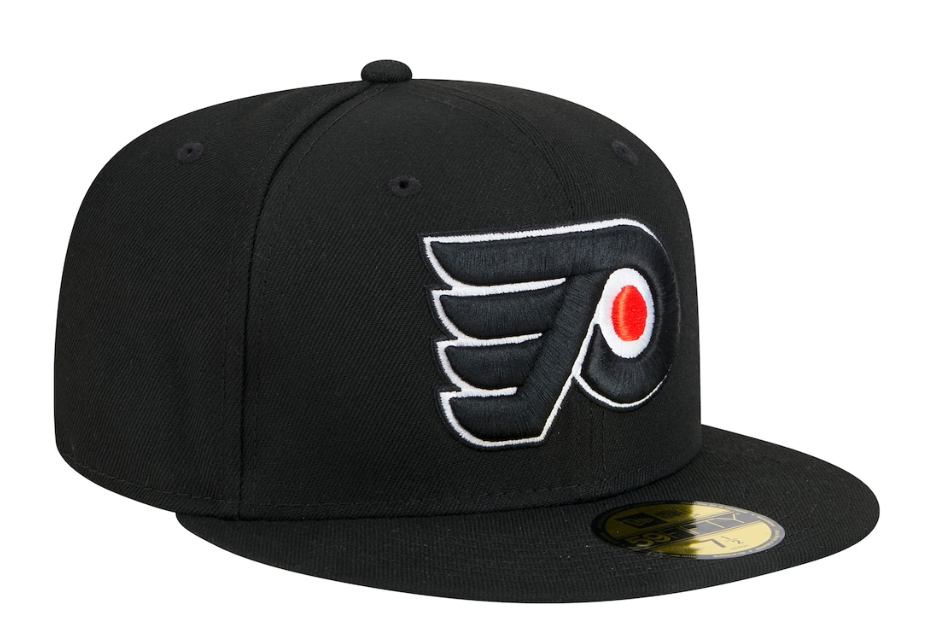 Men's Philadelphia Flyers NHL Hockey New Era Core 59FIFTY Fitted Hat - Black