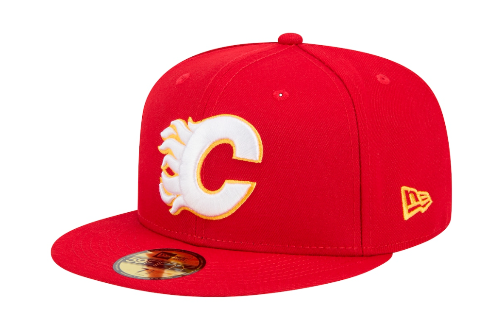 Men's Calgary Flames NHL Hockey New Era Core 59FIFTY Fitted Hat - Red