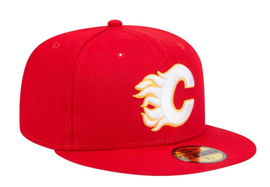 Men's Calgary Flames NHL Hockey New Era Core 59FIFTY Fitted Hat - Red