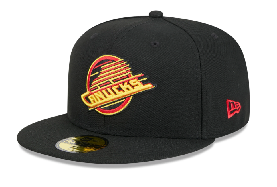 Men's Vancouver Canucks NHL Hockey New Era Core 59FIFTY Fitted Hat - Black