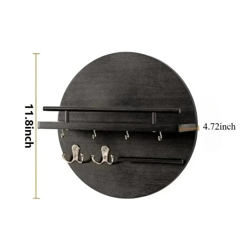 Wooden Wall Key Holder with Shelf – Mail Organizer & Entryway Rack