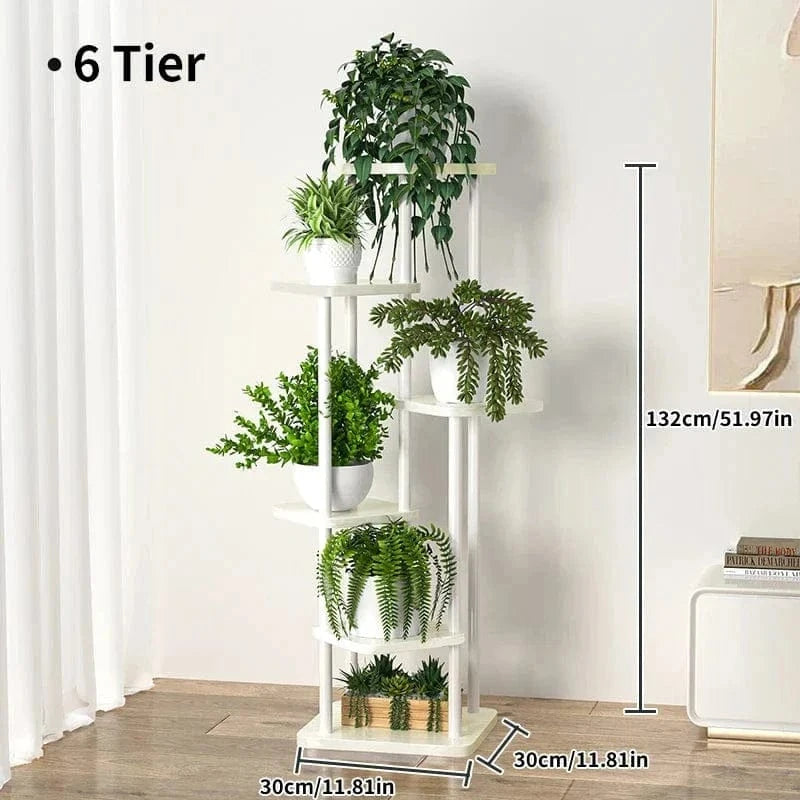Wooden Plant Stand – 5/6/8-Tier Flower Shelf Rack for Pots & Garden Decor