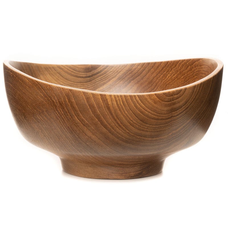 Wavy Menbachi Teak Wood Noodle Bowl - Jumbo