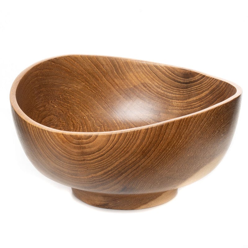 Wavy Menbachi Teak Wood Noodle Bowl - Jumbo