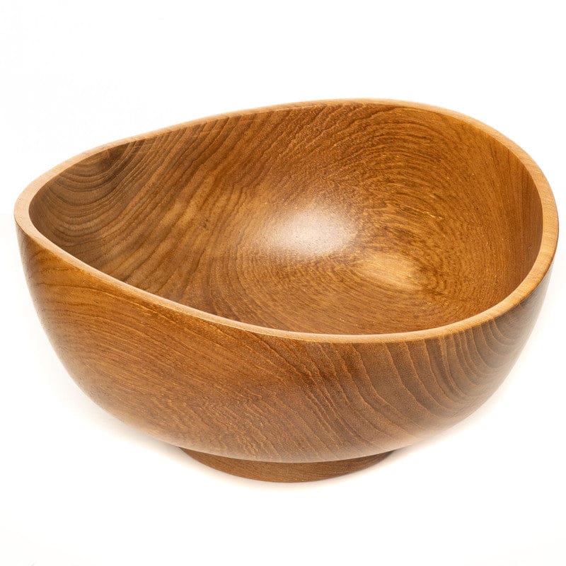 Wavy Menbachi Teak Wood Noodle Bowl - Jumbo