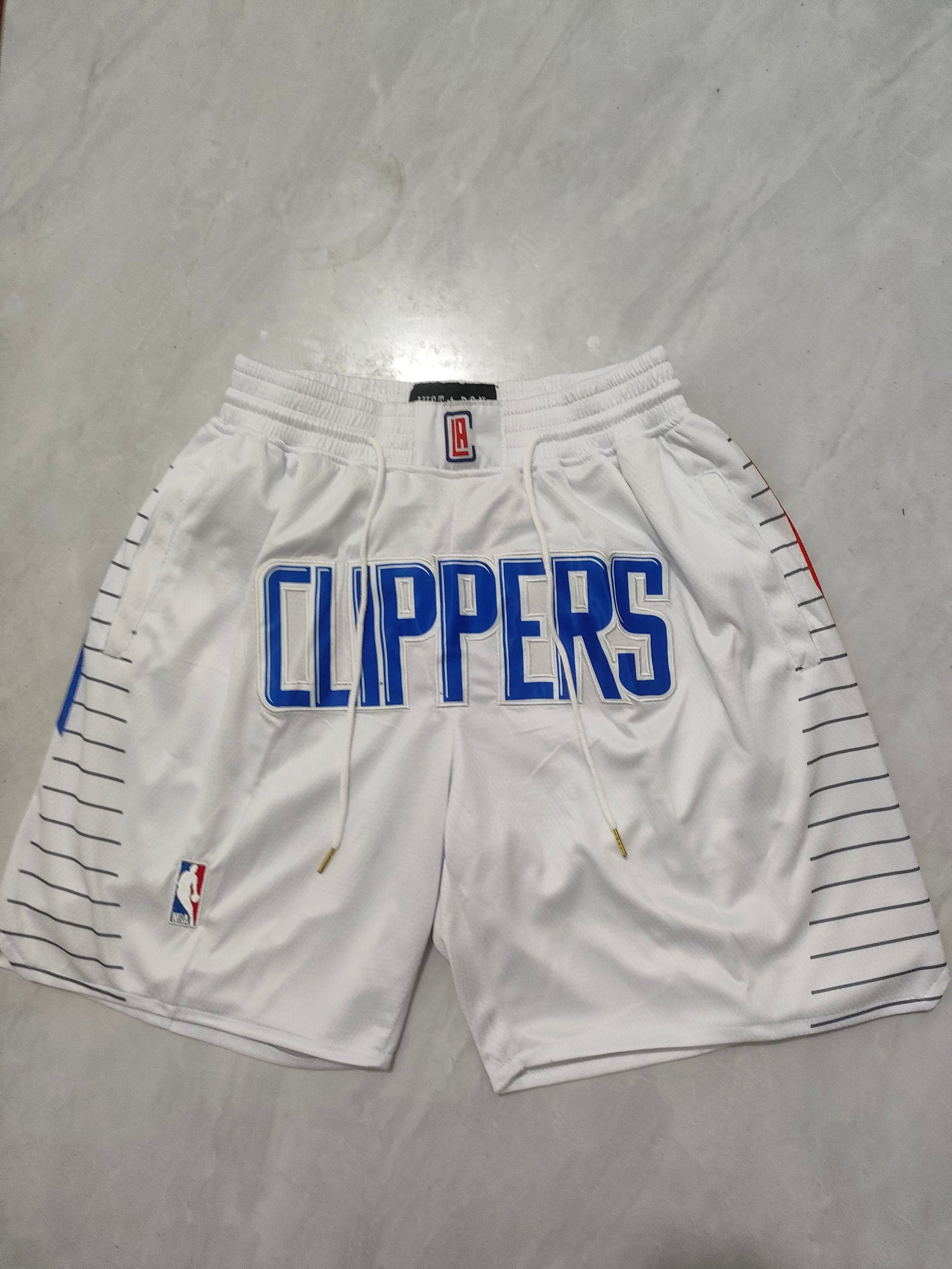 JUST DON LA Clippers White Pocket Shorts