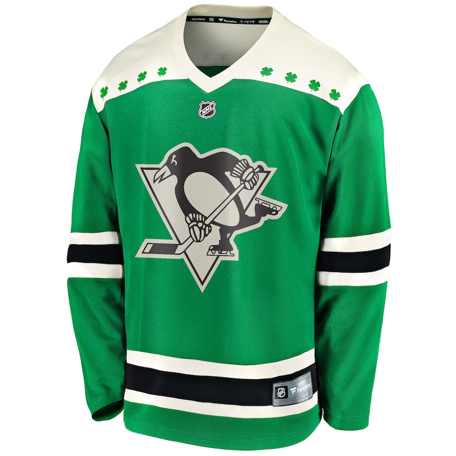 Men's Pittsburgh Penguins Fanatics Green 2021 St. Patrick's Day Breakaway Jersey