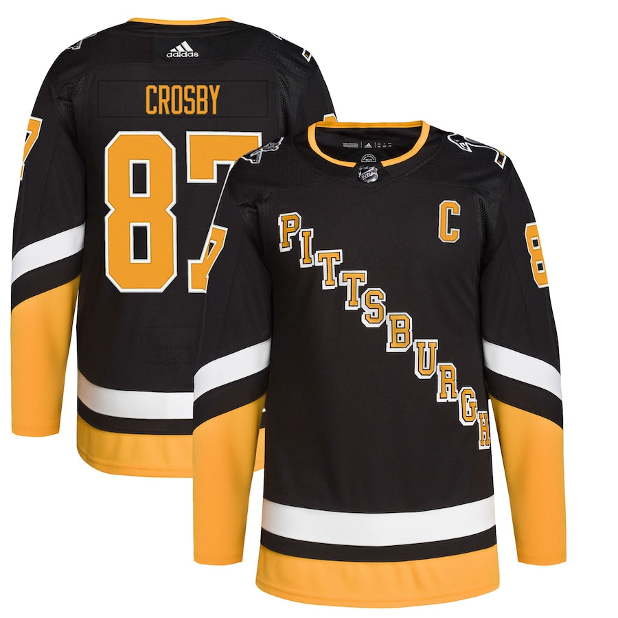 Men's Pittsburgh Penguins Sidney Crosby adidas Black Alternate Primegreen Authentic Player Jersey